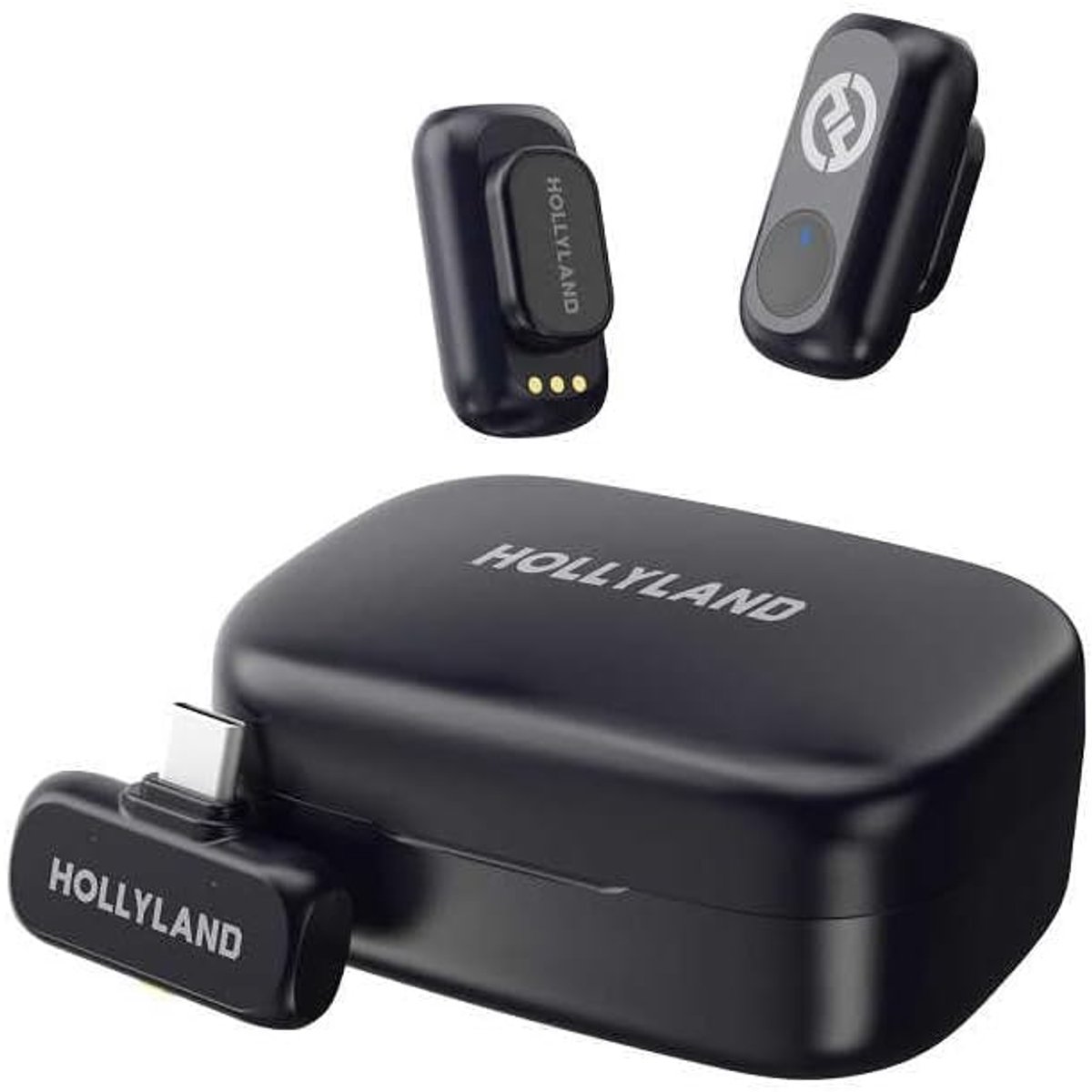 Draadloze Microfoon Systeem - Clip-on Zenders - Mobiele Videoproductie - Drievoudige Ruisonderdrukking - 200m Bereik - Zwart