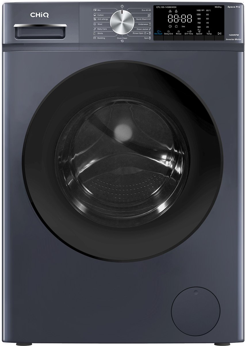 CHiQ CFL100-14586IM3XA Compacte Wasmachine - 10 KG - 1400 TPM - Stoomwassen & Quick Wash - Energieklasse A