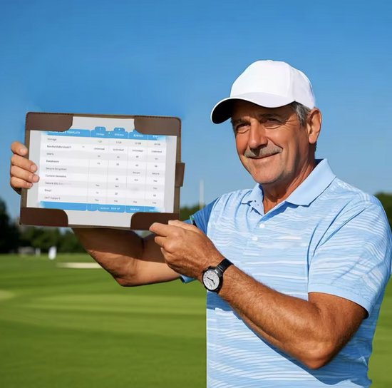Purlederen Golf Scorekaart Houder - Met lib voor potlood - Kleur bruin. — afbeelding 5