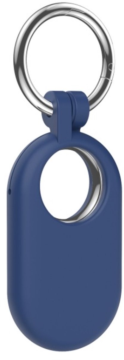 Hoesje geschikt voor Samsung SmartTag 2 - Tag sleutelhanger - Siliconen case - SmartTag protector - Hanger - Spullen kwijtraken - Blauw - Jonyx