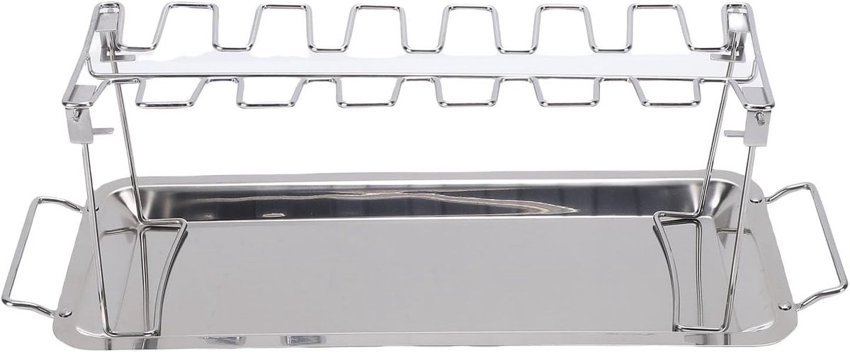 Kippenpoot Rooster - Grillrek - Barbecue Kip - Opvouwbaar RVS - 44x17x12 cm