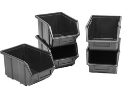 Stapelboxen Opslagbakken - Sorteerbakken Opbergdozen - Industrieel Gebruik - ECOBOX-systeem - 240x155x125 mm - Zwart