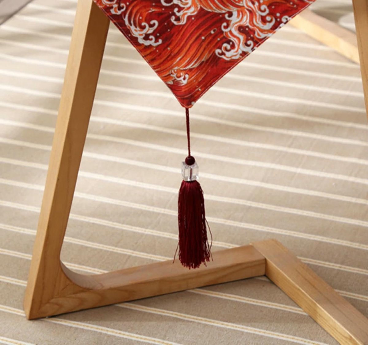 Tafelloper - Tafeldecoratie - Feestelijke Tafel - Modern Golfpatroon - 33 x 120 cm - Rood