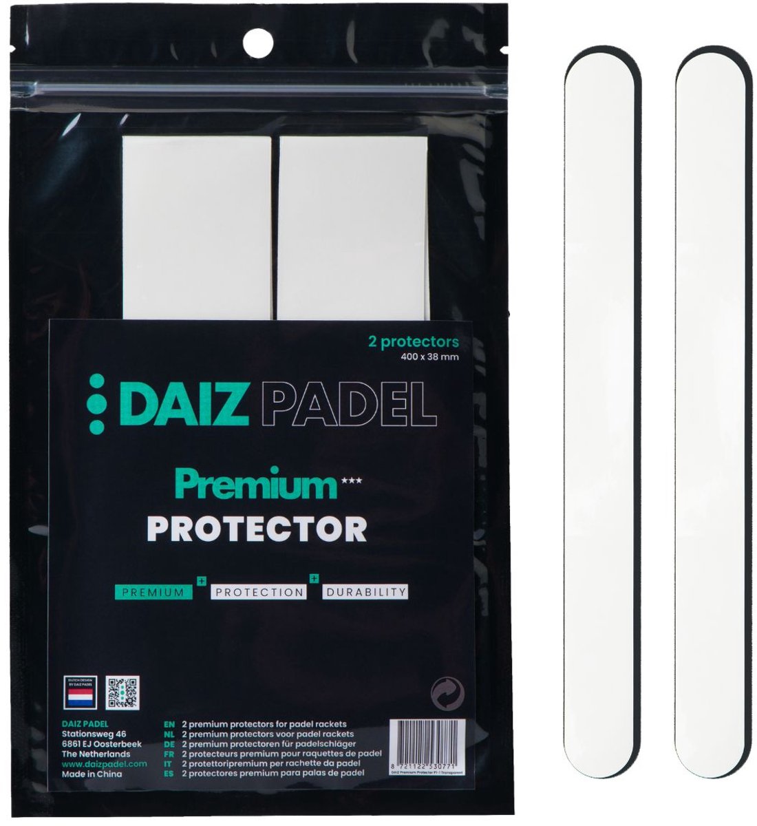 DAIZ PADEL Racket Protector - Premium Padel Protector Transparant - 2 stuks - Padel Beschermer - Padel Protection Tape - Frame Bescherming - Lichtgewicht & Slijtvast