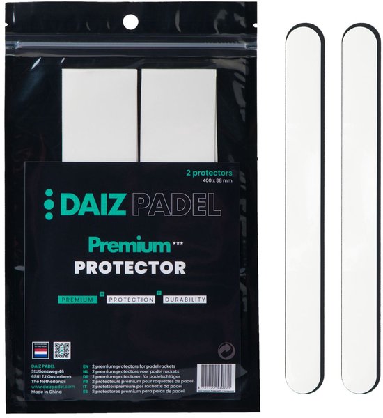 DAIZ PADEL Racket Protector - Premium Padel Protector Transparant - 2 stuks - Padel Beschermer - Padel Protection Tape - Frame Bescherming - Lichtgewicht & Slijtvast