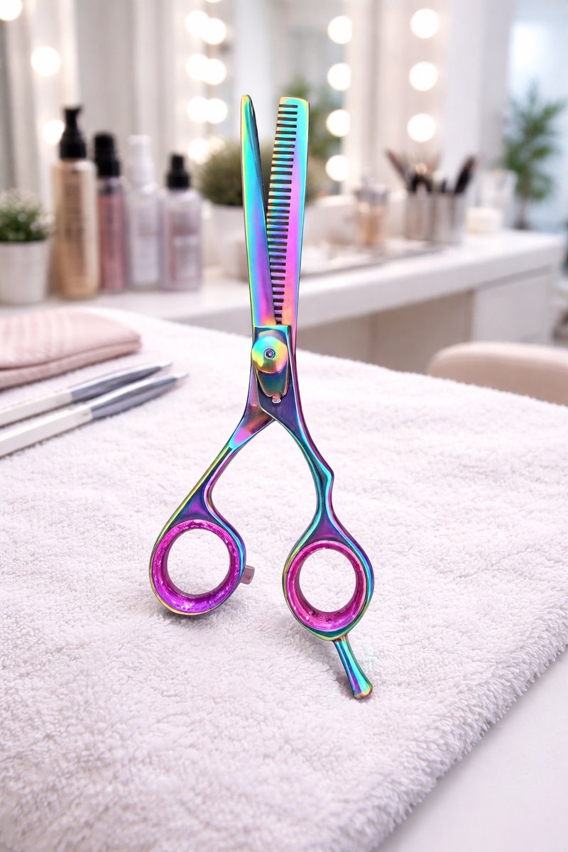 Belux Surgical Instruments / Professionele Uitdunschaar 15,5 cm – Multicolor – Kappersschaar – RVS – Efileerschaar voor Uitdunnen & Textureren