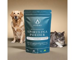 Aligma Biologische Spirulina Poeder Dieren 250 gram – Honden, Katten, Paarden, Vissen & Meer | Huid & Vacht | 100% Biologisch | Zonder Toevoegingen