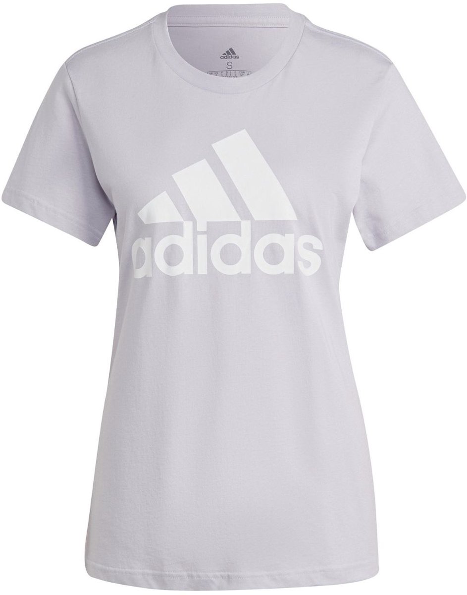 adidas T-shirt Dames Loungwear Essentials Logo Tee Paars