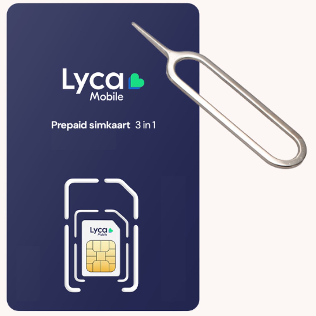 Lyca mobile simkaart met 5,- en 1GB data incl handig pinnetje