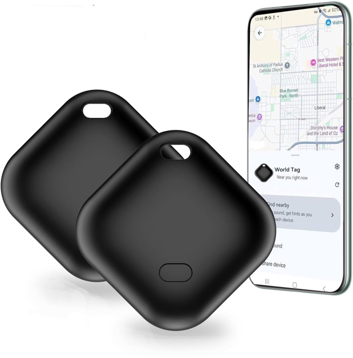 Anti-Verloren Tracker - Smart Locator - Voor Ouderen Kinderen En Voertuigen - Zwart - 2 Stuks
