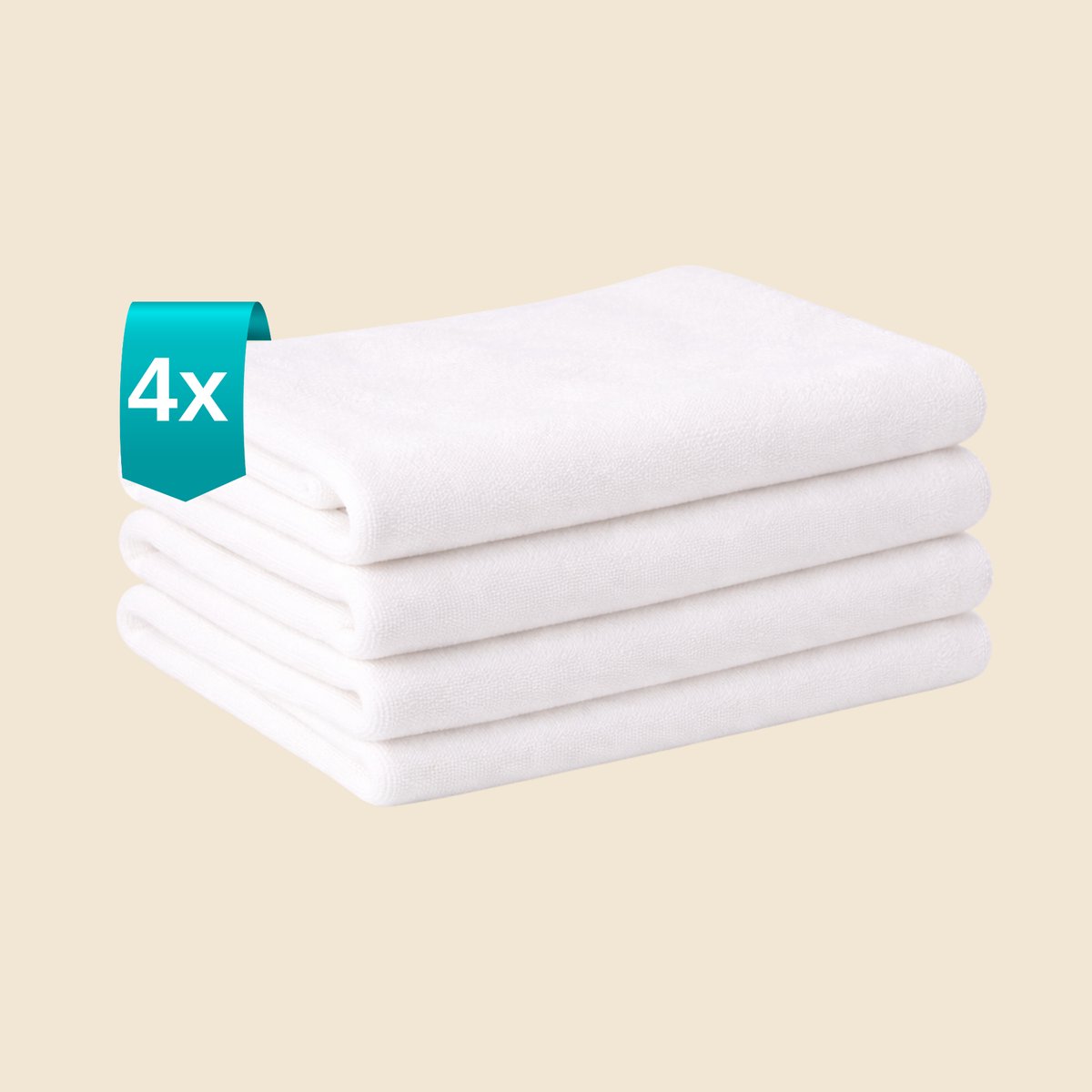 Tavas Harmonie Gastendoekjes 30x50 cm Wit Set van 4 100% Katoen Gastenhanddoek Rechthoek Handdoek Keuken Hotelkwaliteit Gastendoek
