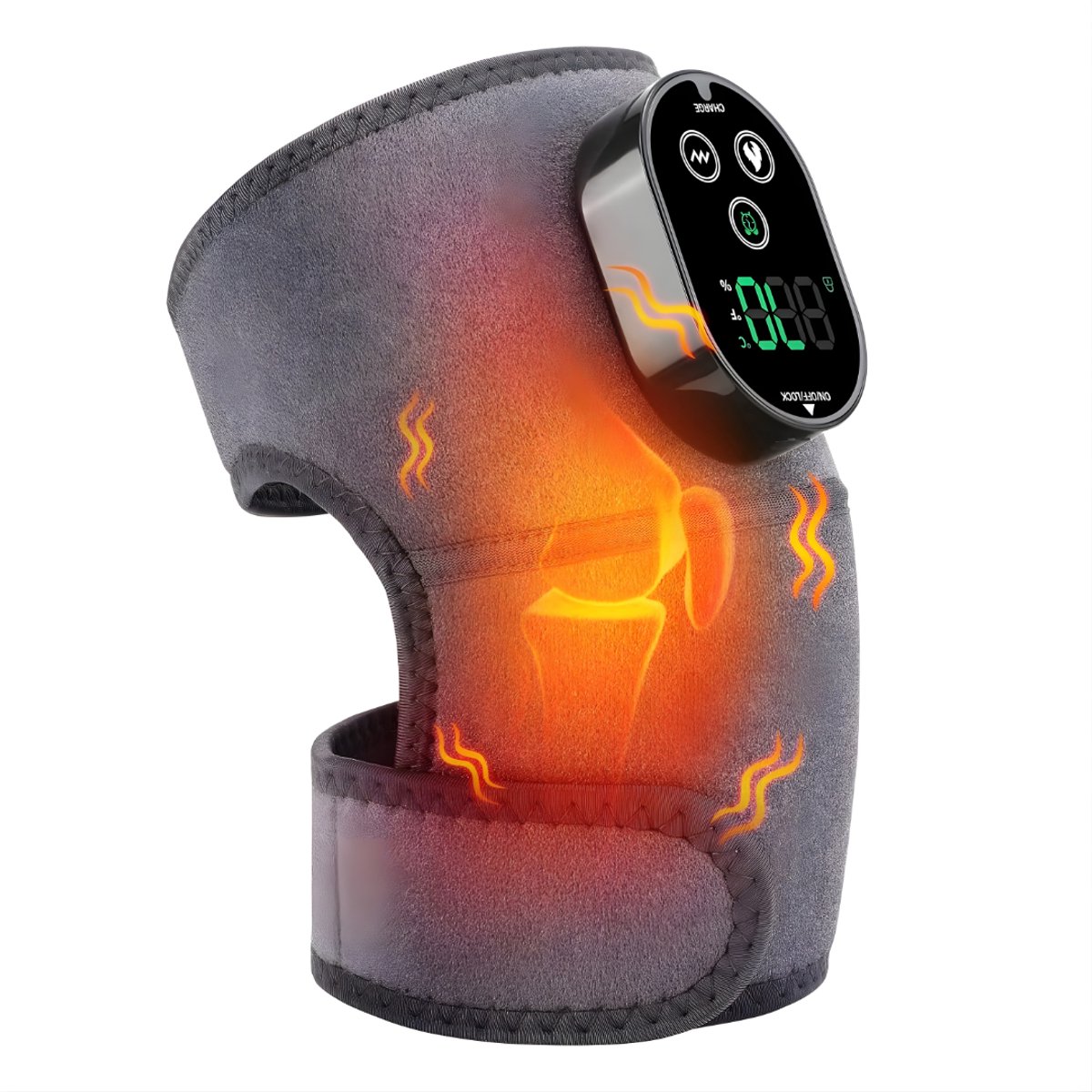 DnA® Knie Massage Apparaat - Beenmassage Apparaat - Knie Massage - Knie Massage Apparaat Met Infrarood - Grijs - 26cm x 25cm x 6cm