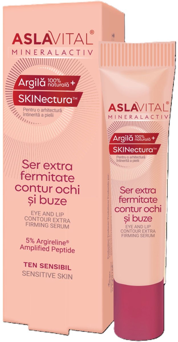 Verstevigend en firming serum voor oog- en lipcontouren met 5% Argireline™Amplified Peptide voor het verminderen van expressierimpels, Aslavital Mineralactiv - 15 ml
