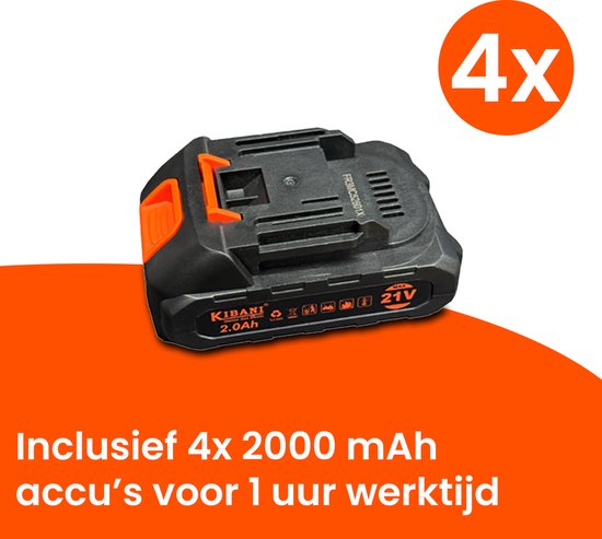Kibani Accu Bladblazer en Zuiger - Incl. 4x21V Accu's - 3-in-1 Bladeren Zuigen, Blazen en Shredden - 15:1 Shredder - 35L Verzamelzak - Oplaadbare Accu’s - Tuinblazer - Lithium Accu - Lichtgewicht en Krachtig van Kibani — afbeelding 5