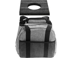 Gewatteerde Bowlingtas - Enkele Bal Tote - Sport Transport - Met Foam Beschermers - 22x22x20cm - Zwart Grijs