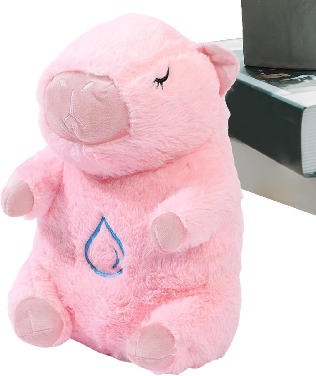 Knuffel Otter - Zacht Speelgoed - Slaap Begeleider - Hartslag Geluid - 28cm - Roze