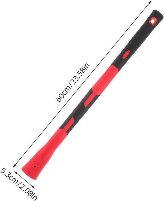 Vervangende Bijlsteel - Hamersteel Houweel - Hakken Tuinieren Smeden - Ergonomisch Anti-los - 60x5.3cm - Multi — afbeelding 5