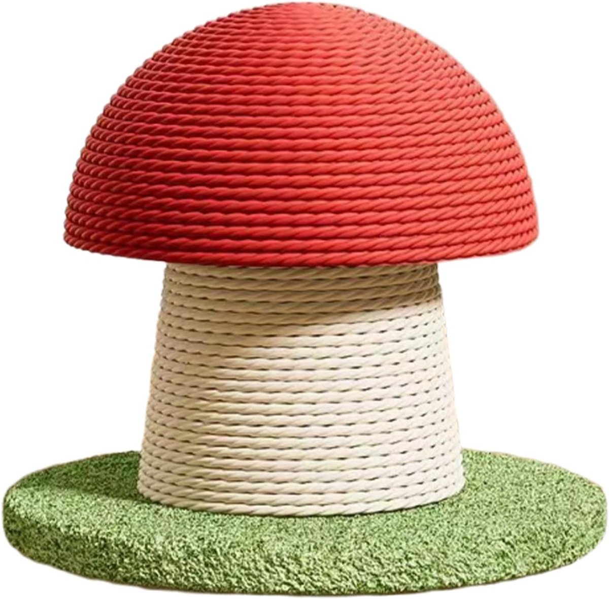 Krabpaal voor katten - Krabmeubel kat - Spelen en krabben - Paddenstoelvorm ontwerp - 20x28x16 cm - Rood