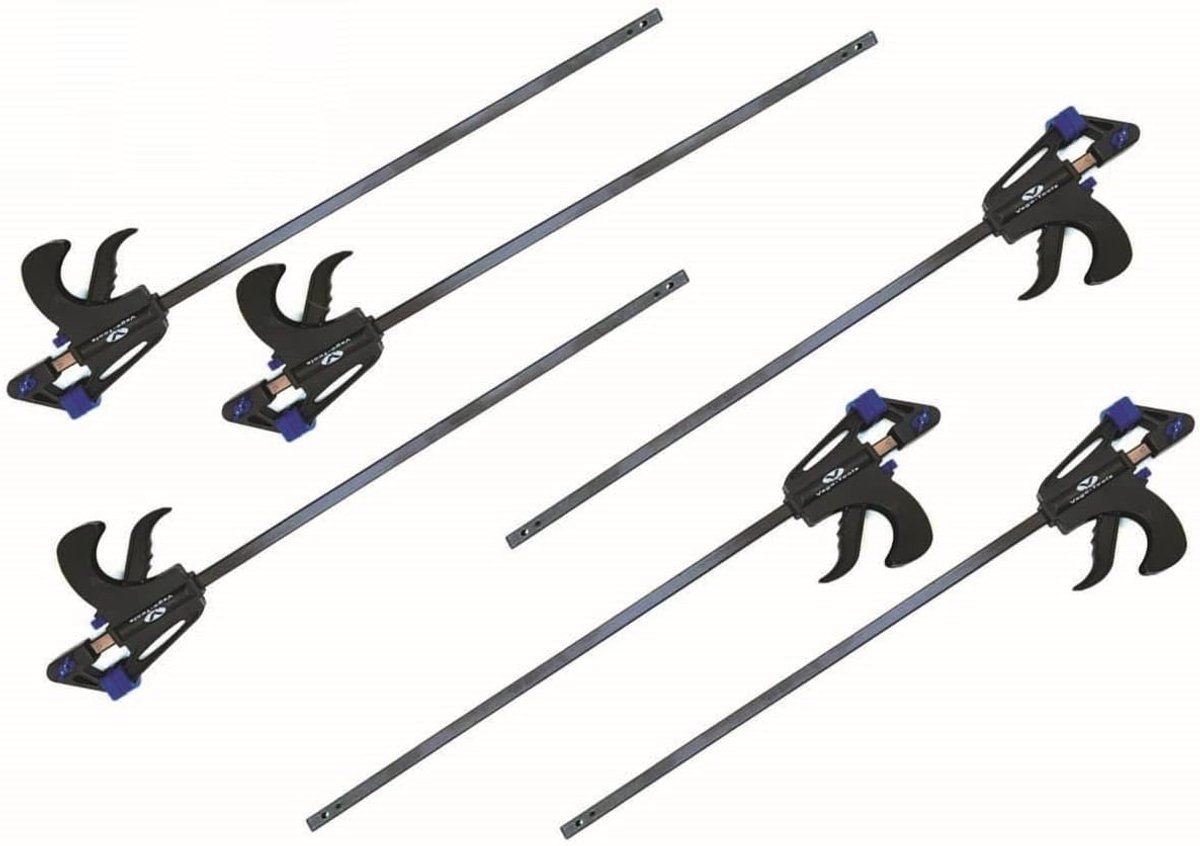 Snelspan Klemmen - Hand Klemmen - Doe-het-zelf Werk - Eén Hand Bediening - 450mm Klemmbreedte - Zwart