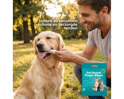Dental Wipes – Tandenreinigingsdoekjes voor Honden & Katten – 80 Dental Finger Wipes – Gebitsverzorging – Frisse Adem