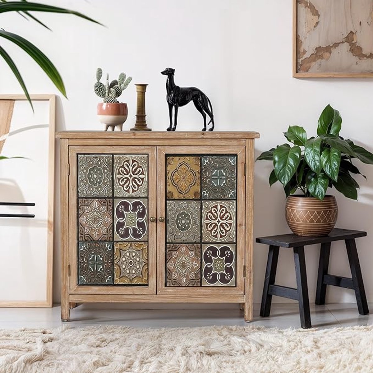 Compacte MultiDuo Dressoir – Novihome – Multifunctionele Opbergkast / Keukenkast / Bijzetkast / Archiefkast – 2 Deuren, 2 Vakverdeling – Modern & Industrieel Design – 36 x 89 x 84 cm – Woonkamer, Keuken, Hal en Slaapkamer-NoviHome