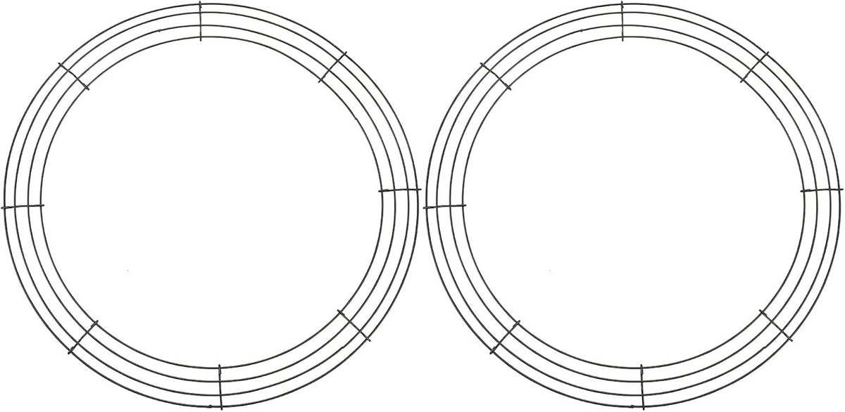 Draadkrans Ringen Frame voor Voordeur - 2 Stuks voor Nieuwjaar, Valentijn, Kerst, en Lente Decoratie - 40,5 cm