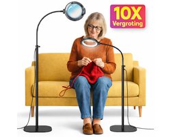 Unyqoos® Staande loeplamp met flexibele zwanenhals en dimbare LED-verlichting
