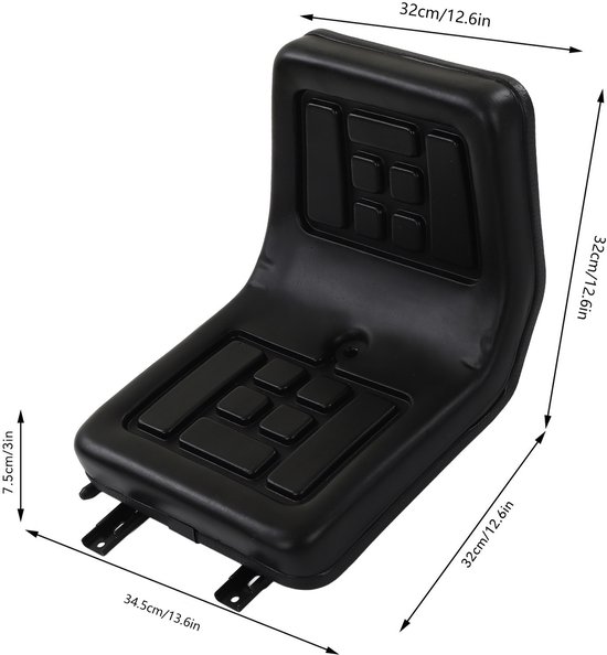 Tractorstoel PU‑Leder - Max. 150 kg - Ergonomisch Comfort - Vervangstoel voor Tractor, Heftruck, Graafmachine, Loader — afbeelding 3