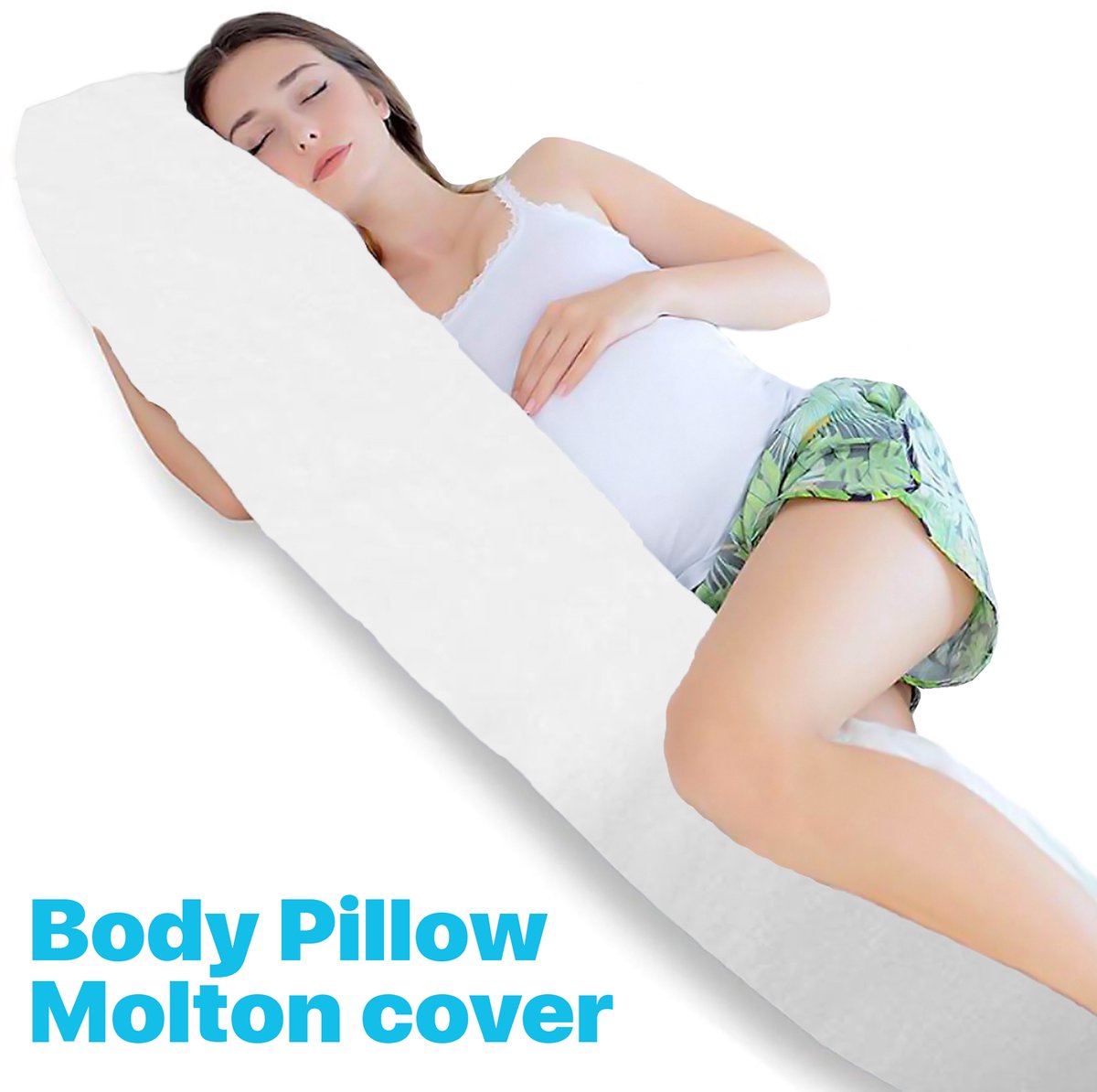Ondersteunend Lichaamskussen 45 x 145cm 80% katoen 20 polyester- Body Pillow - Zwangerschapskussen - Body Pillow - Lichaamskussen - 145 cm - Voedingskussen - Zijslaapkussen - Sluimerrol - Afneembaar hoes premium body pillow lichaamskussen