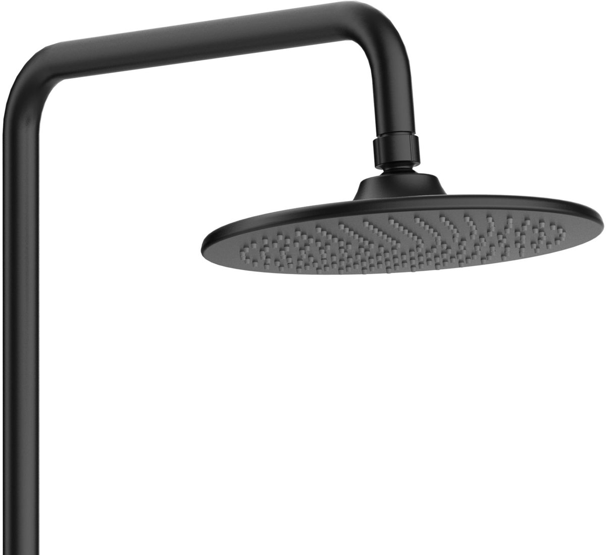 H&F Optimo Rondo Regendouche Systeem – Mat Zwart – Thermostaatkraan – Ronde Regendouche Set