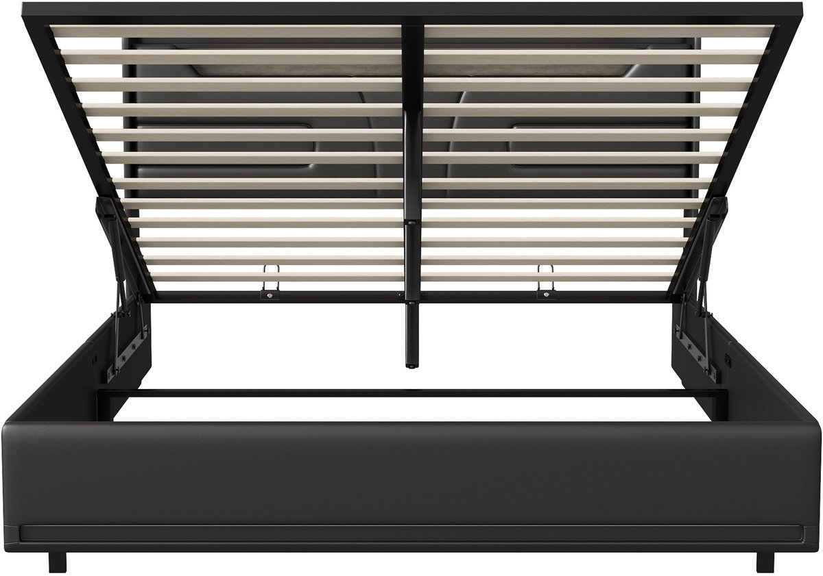 SHOPENTRA Opbergbed 140x190 cm met Gaslift en LED Verlichting - afbeelding 2