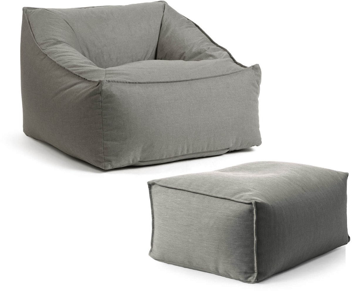 mokebo Lounge tuinstoel met hocker 'Der Sunnyboy' Made in Germany, outdoor zitzak, beanbag