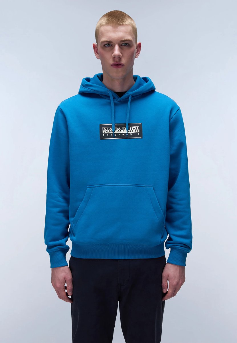 Napapijri Sweatshirt B-Box logo Hoodie Saffier Blauw