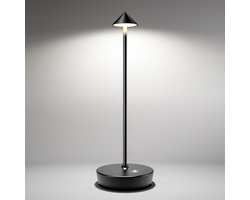 Draadloze tafellampen, oplaadbaar, op batterijen werkend, LED-bureaulamp voor buiten, waterdicht, draagbaar, dimbaar, nachtlampje voor op het terras, restaurant, dineren, thuis, zwart