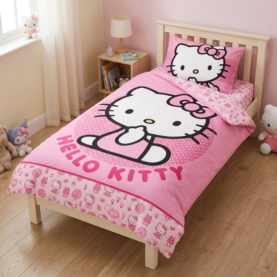 Hello Kitty Dekbedovertrek - 140 x 200 + 60 x 70cm van Hello Kitty — afbeelding 2