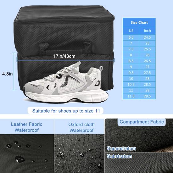 Opvouwbare Golf Trunk Organizer met Compartiment voor Schoenen - Waterdichte Golfaccessoires Opbergtas van Merkloos — afbeelding 4