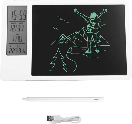Nexvo® Digitaal Notitieblok - Grafische Tablet Met Tekenpen - Herbruikbare Notitieblok - Wit - ‎11cm x 15cm x 1cm van Merkloos — afbeelding 4