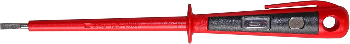 Eurotester/spanningstester tot 250 V - VDE 0680 goedgekeurd - rood/zwart 190 mm