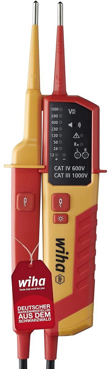 Spannings- en continuïteitstester 12-1000 VAC/1500 VDC - CAT IV