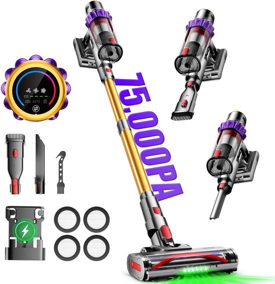 Hiaonyx Draadloze Steelstofzuiger 8-in-1 met LED Verlichting - Suzhou Royal Cleanland Electric Co.,Ltd. - €139,99