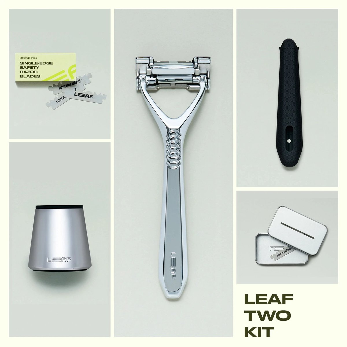 Leaf Shave - Leaf Two Safety Razor Kit Chrome - Incl 50 Mesjes