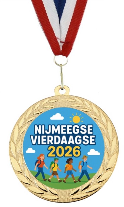 Nvmw Gouden Medaille Nijmeegse Vierdaagse 2026 – 70 mm – metaal - goud ...