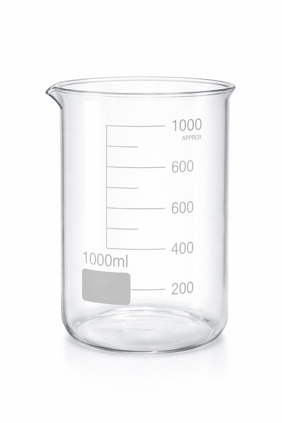 Natuurlijk leven bekerglas 1000 ml hittebestendig borosilikaatglas