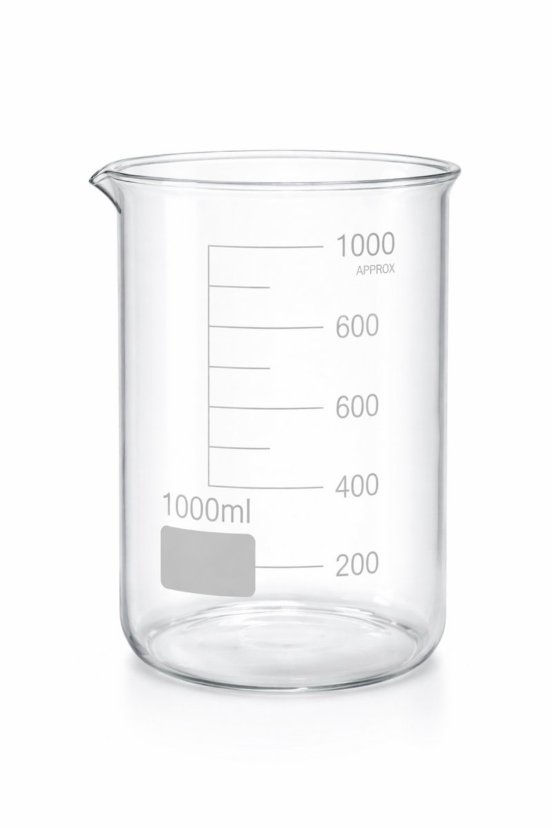 Bekerglas 1000 ml Laag model hittebestendig borosilikaatglas - maatglas - maatbeker