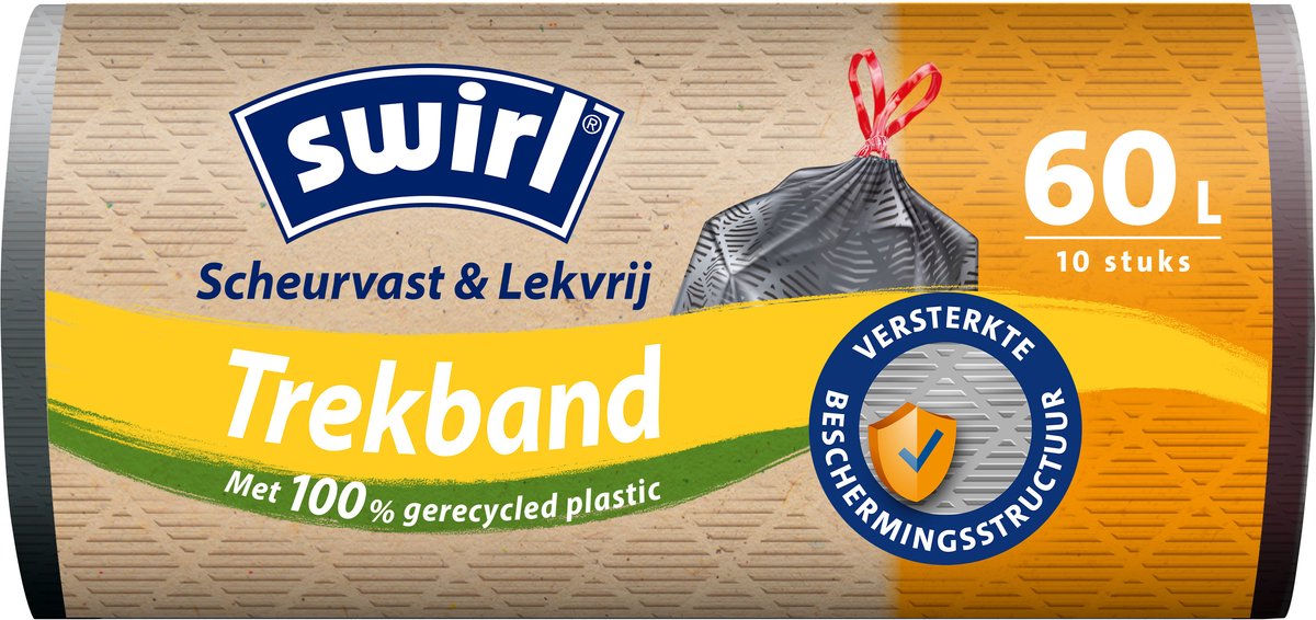 Swirl Vuilniszakken met Trekband Emboss 60 liter 10 stuks