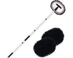 62" Autowas Borstel Mop met Lange Steel – Chenille Microvezel – Krastvrije Vervangende Kop – voor Auto, RV, Vrachtwagen