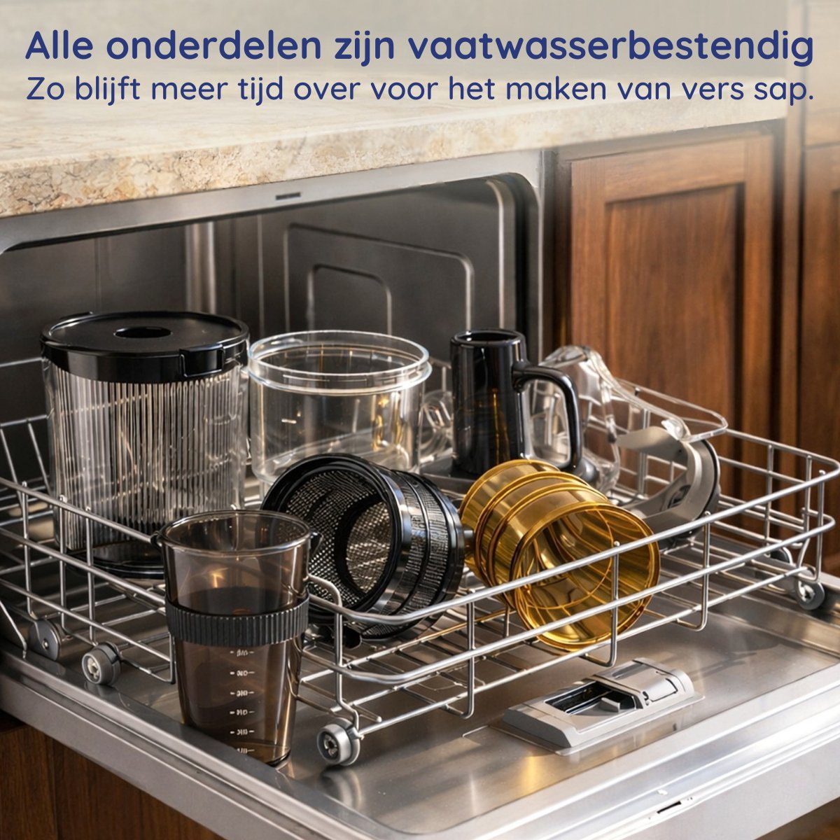 Safecourt Kitchen Slow Juicer - sapcentrifuge Blauw thumbnail 6