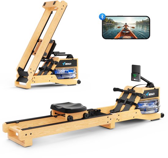 MERACH Waterroeitrainer Eikenhout met Bluetooth en - MERACH - €589,99