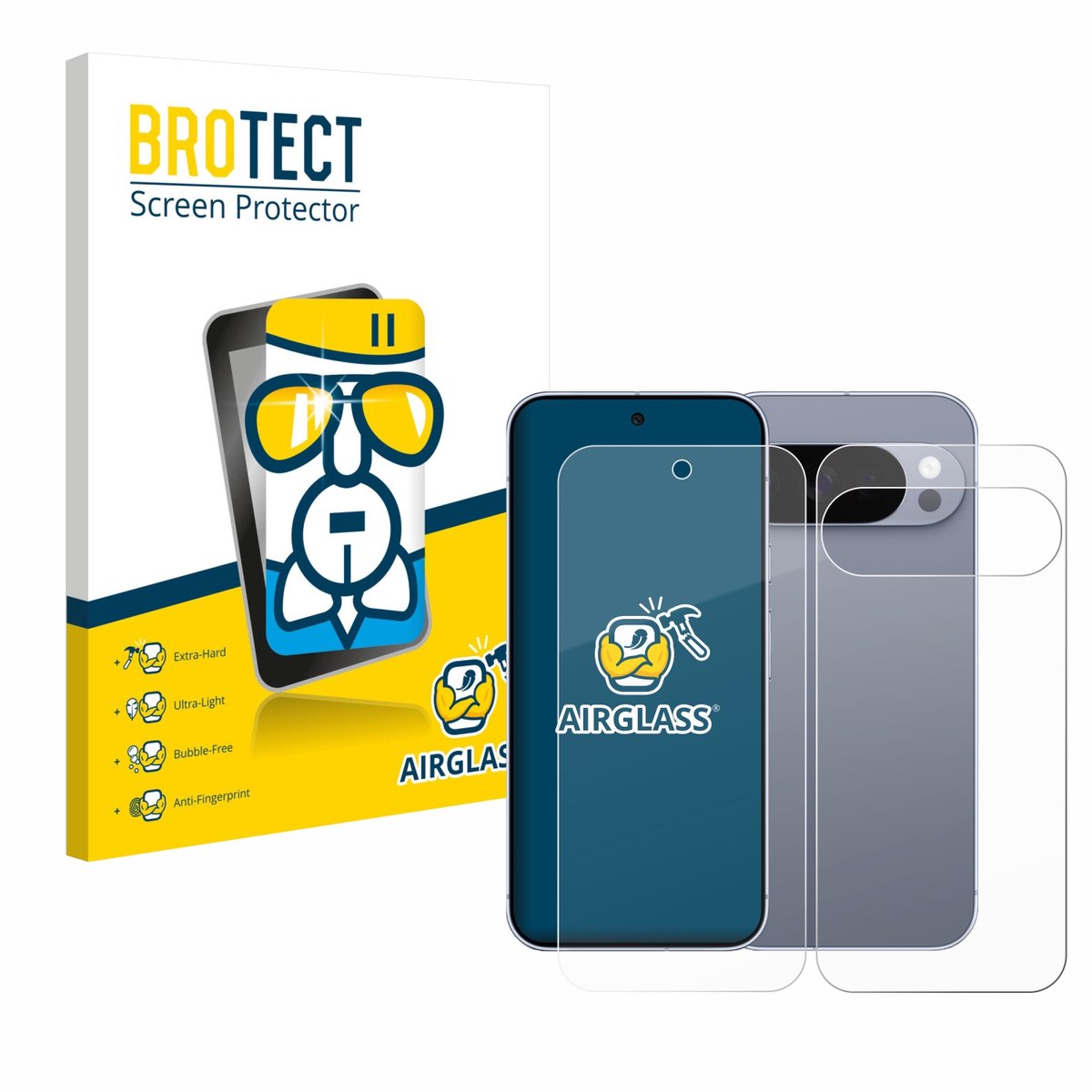 Screenprotector voor Google Pixel 10 Pro (Voor+Achter) Beschermglas transparant