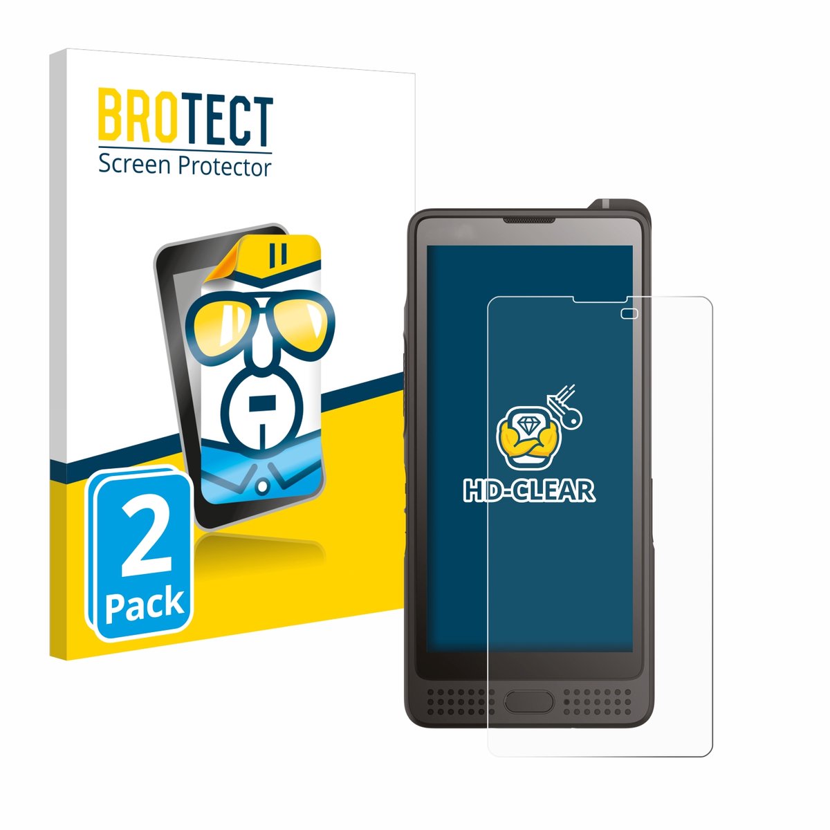 BROTECT - Screenprotector voor Sonim XP10 - Folie Beschermfolie transparant 2 Stuks